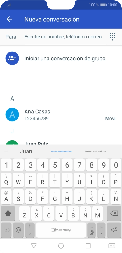 Pulsa Para e introduce las primeras letras del nombre deseado.