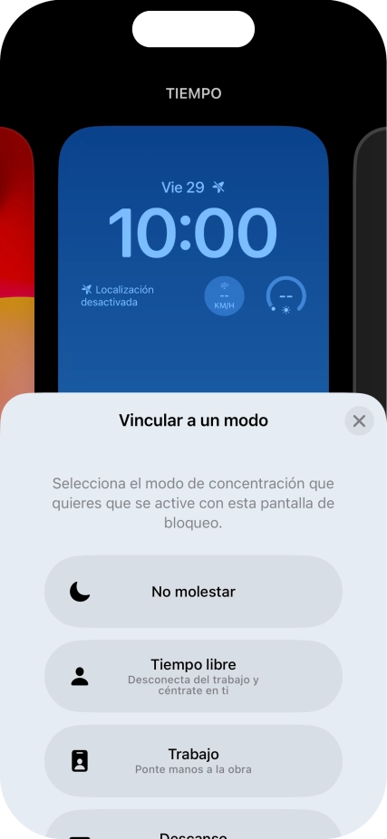 Pulsa un modo de concentración.