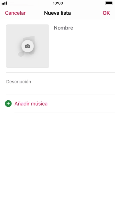 Pulsa en el campo de escritura e introduce el nombre de la lista de reproducción.