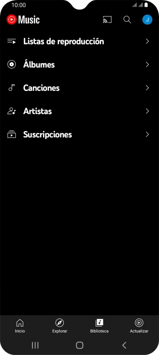 Pulsa una categoría y desplázate al archivo de música deseado.