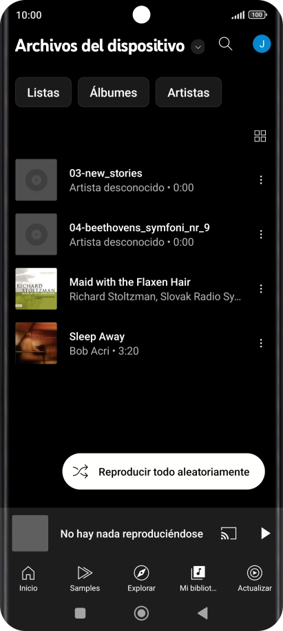 Pulsa el archivo de música deseado.