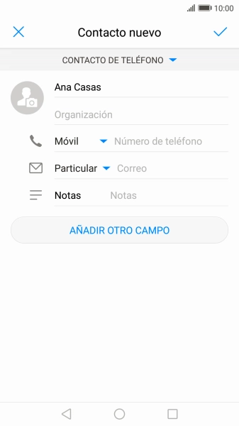 Pulsa Número de teléfono e introduce el número de teléfono deseado.