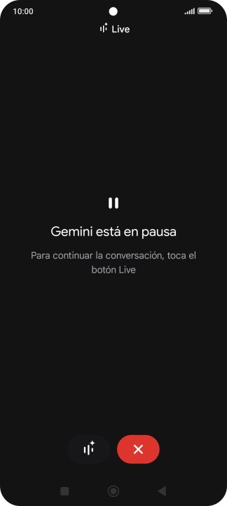 Para retomar la conversación, pulsa el icono de retomar conversación.
