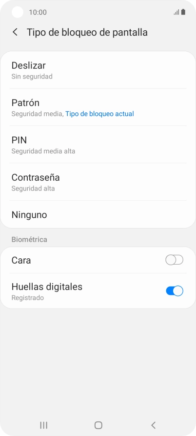 Pulsa Ninguno.
