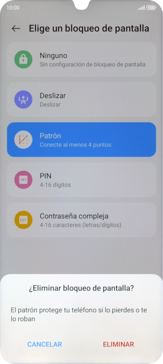 Pulsa ELIMINAR.
