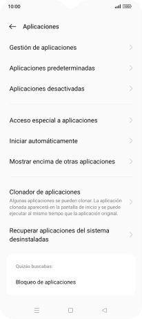 Pulsa Gestión de aplicaciones.