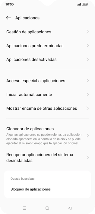 Pulsa Gestión de aplicaciones.