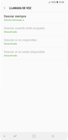 Pulsa el tipo de desvío deseado.