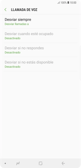 Pulsa el tipo de desvío deseado.