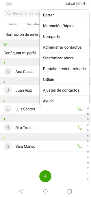 Pulsa Administrar contactos.