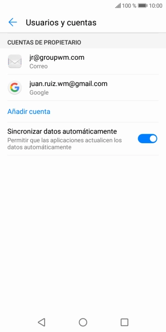 Pulsa la cuenta de correo electrónico deseada.