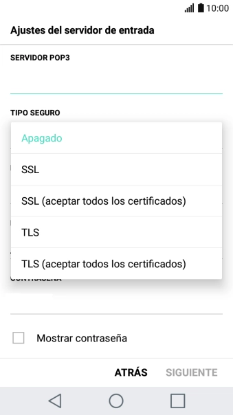 Pulsa Apagado para desactivar la función.