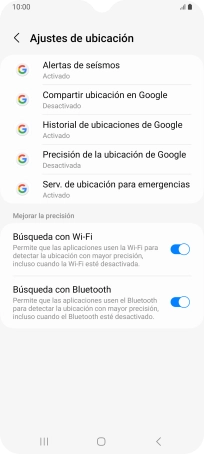 Pulsa Precisión de la ubicación de Google.