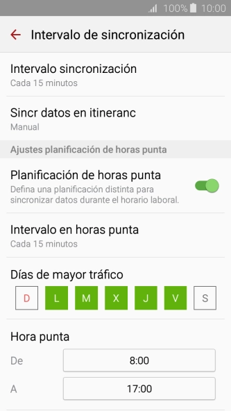 Pulsa Intervalo sincronización.
