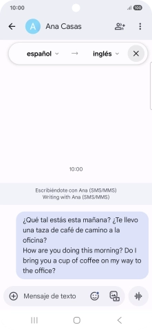 Sigue las indicaciones de la pantalla para seleccionar los ajustes de idioma deseados y utilizar la función.