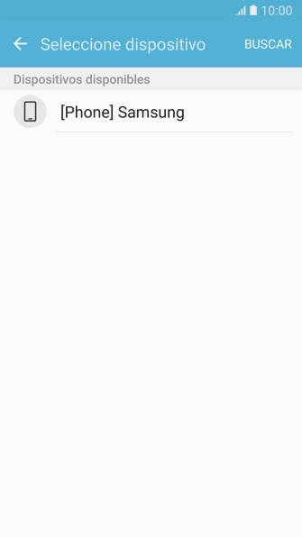 Pulsa el dispositivo Bluetooth deseado y espera un momento mientras se transfiere el archivo.