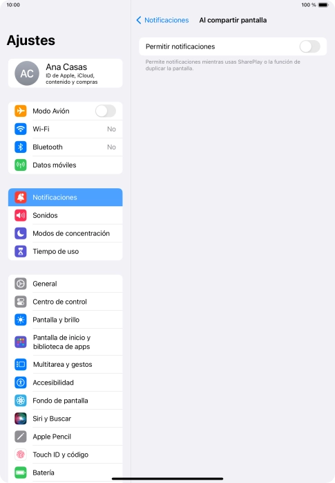 Pulsa el indicador junto a 
