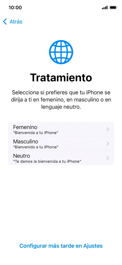Pulsa el ajuste deseado.