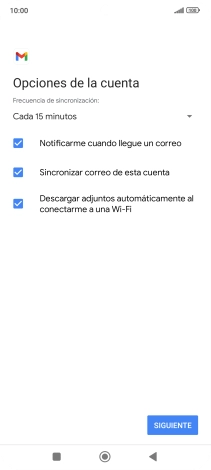 Si aparece en la pantalla esta imagen, tu cuenta de correo electrónico ha sido reconocida y configurada automáticamente. Sigue las indicaciones de la pantalla para introducir más información y terminar la configuración.