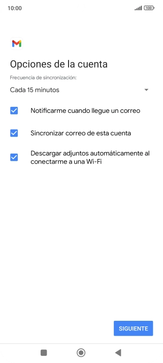 Si aparece en la pantalla esta imagen, tu cuenta de correo electrónico ha sido reconocida y configurada automáticamente. Sigue las indicaciones de la pantalla para introducir más información y terminar la configuración.