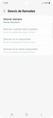 Pulsa el tipo de desvío deseado.