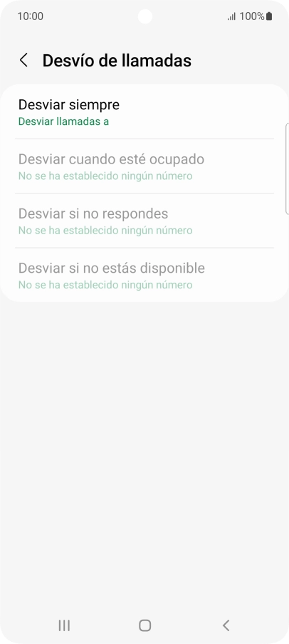 Pulsa el tipo de desvío deseado.