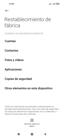 Pulsa Eliminar todos los datos.