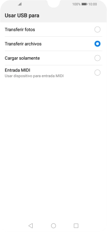 Pulsa Tranferir archivos.