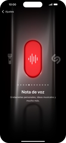 Desliza el dedo hacia la derecha o hacia la izquierda por la pantalla para seleccionar la función deseada.