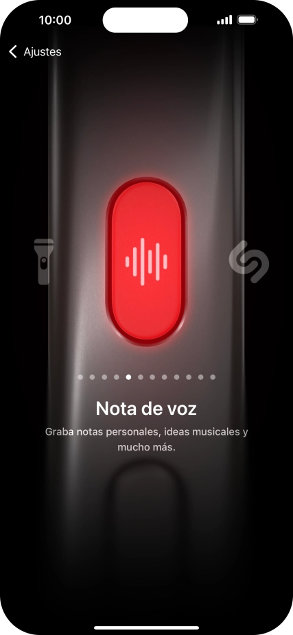 Desliza el dedo hacia la derecha o hacia la izquierda por la pantalla para seleccionar la función deseada.