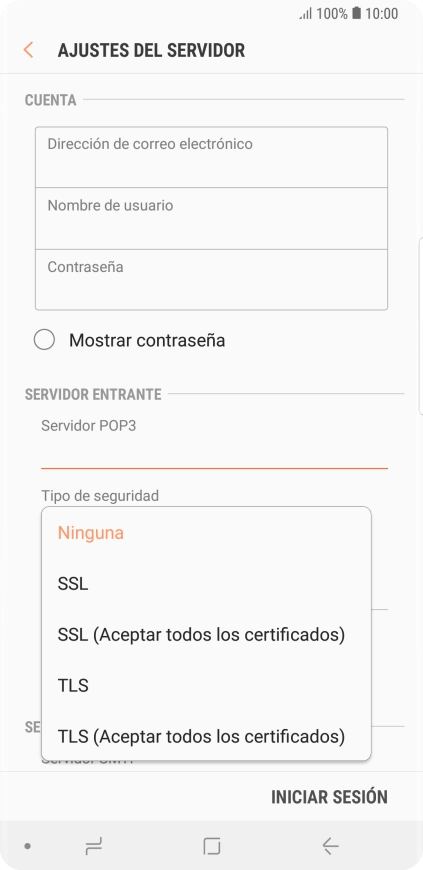 Pulsa Ninguna para desactivar la función.