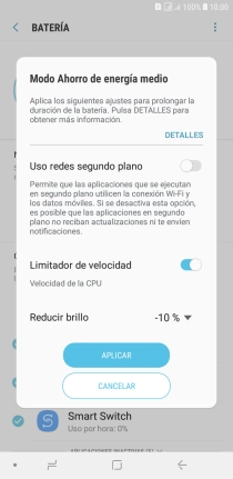 Pulsa APLICAR para activar la función.