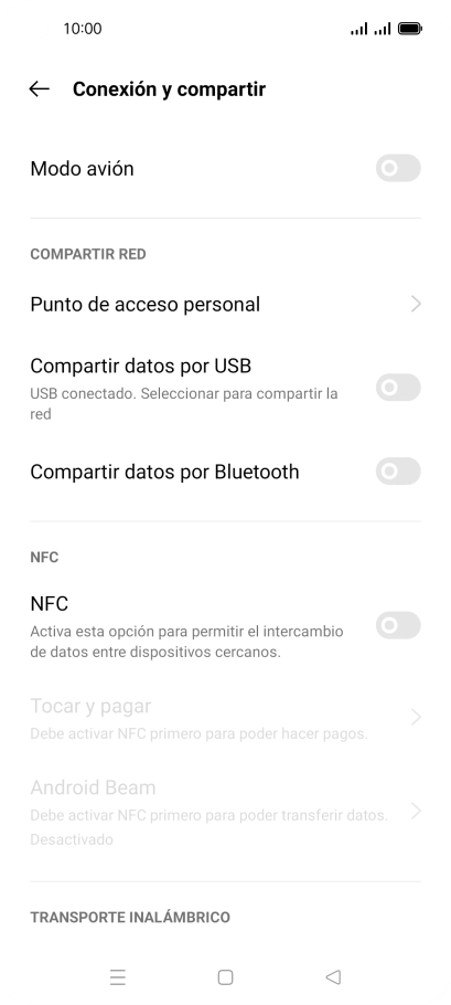 Pulsa Punto de acceso personal.