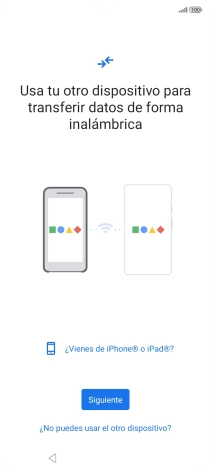 Sigue las indicaciones de la pantalla para transferir contenido desde otro teléfono.