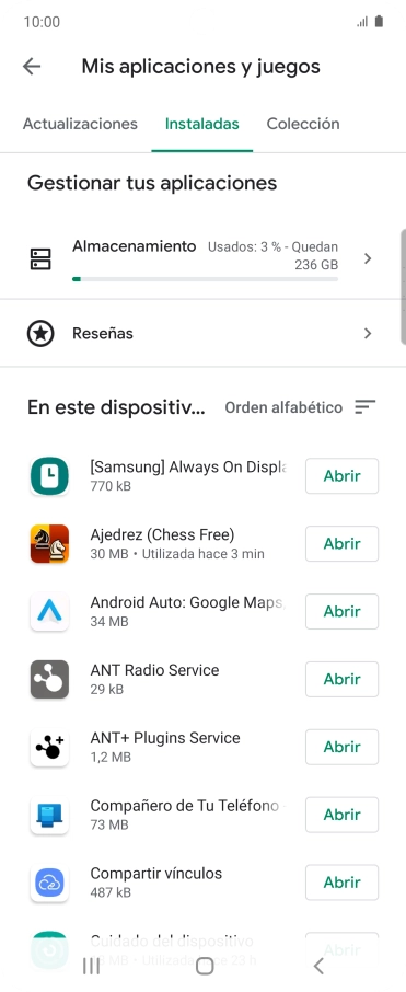 Pulsa la app deseada.