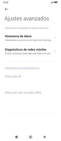 Pulsa Itinerancia de datos.