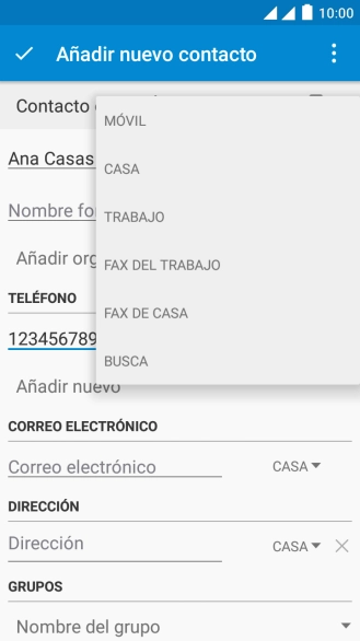 Pulsa el tipo de número deseado.