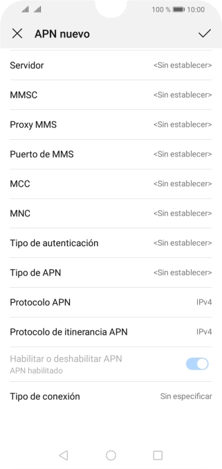 Pulsa Tipo de APN.