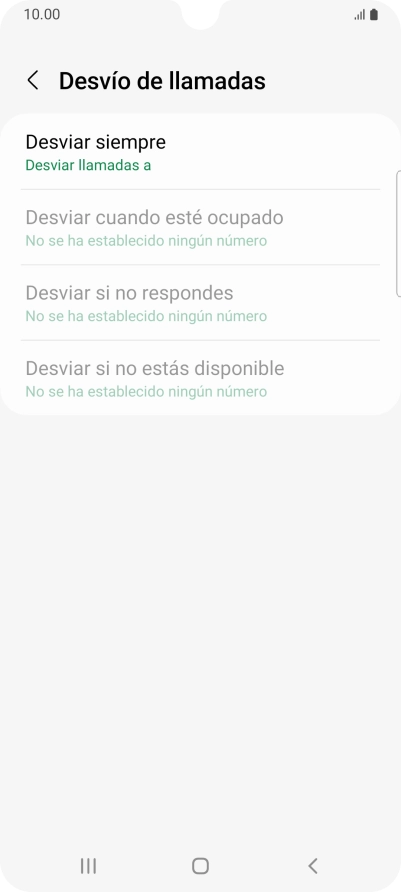Pulsa el tipo de desvío deseado.