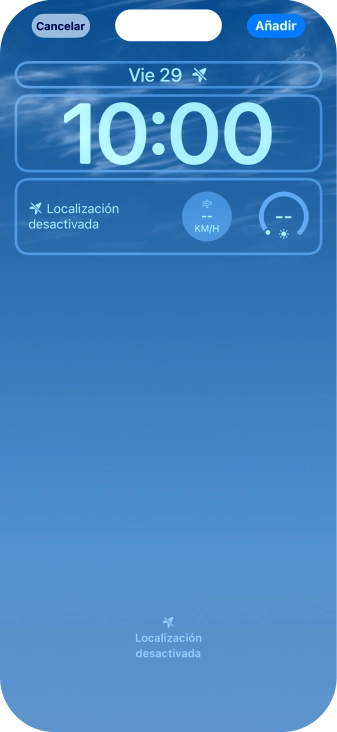Si deseas personalizar la vista de la fecha en la pantalla de bloqueo, pulsa el widget de la fecha y sigue las indicaciones de la pantalla para seleccionar la vista de widgets deseada.