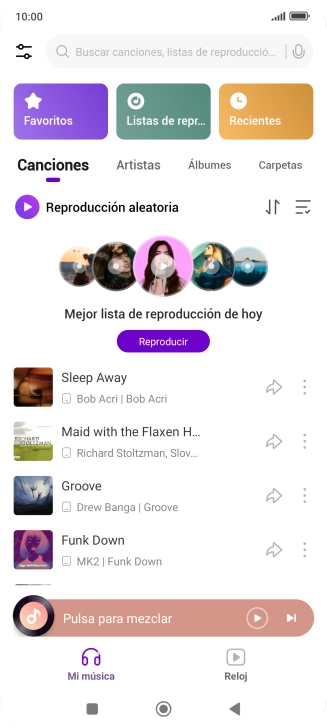 Pulsa el archivo de música deseado.