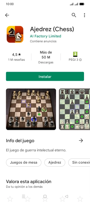 Pulsa Instalar y sigue las indicaciones de la pantalla para instalar la app.