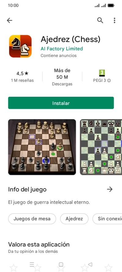 Pulsa Instalar y sigue las indicaciones de la pantalla para instalar la app.
