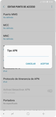 Introduce default y pulsa ACEPTAR.