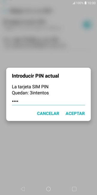 Introduce tu código PIN y pulsa ACEPTAR.