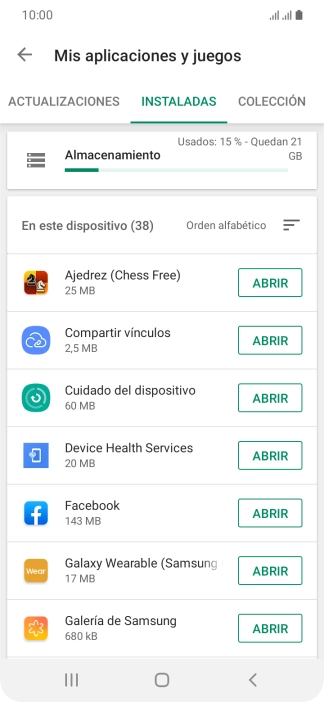 Pulsa la app deseada.