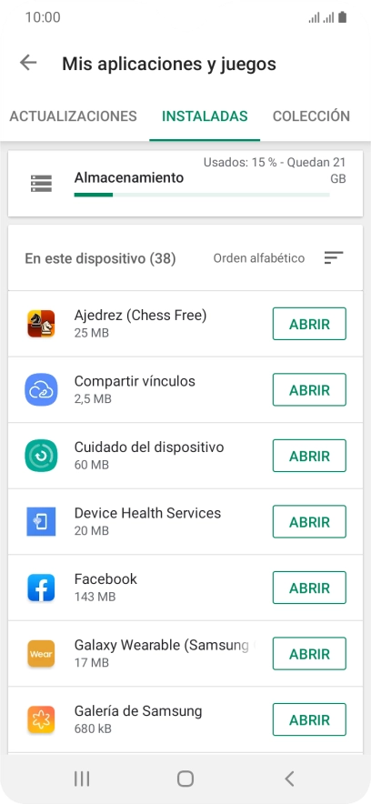Pulsa la app deseada.