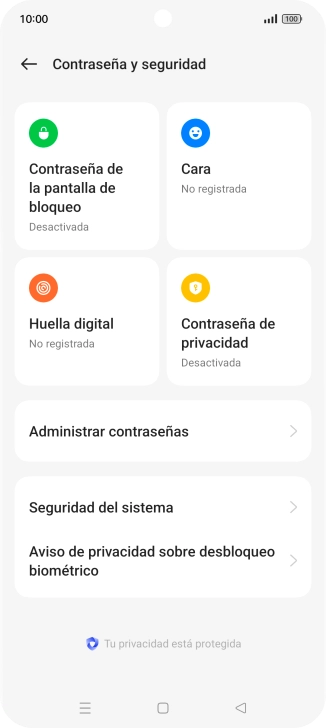 Pulsa Seguridad del sistema.