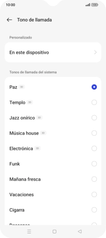 Pulsa los timbres de llamada deseados para escucharlos.