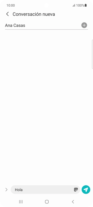 Pulsa el icono de envío cuando termines de escribir el mensaje corto.